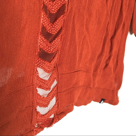 VOLCOM Burnt Orange Asymmetrical Tunic - semi-sheer - Picture 5 of 10